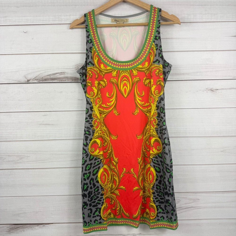 Billy by Flying Tomato Tank Dress L Baroque Print Leopard‎ Accent